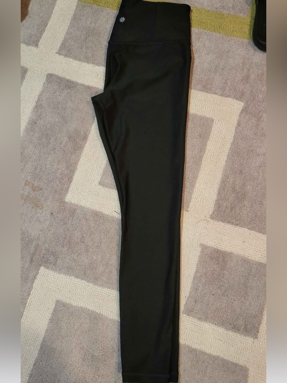 Athleta Black High-Rise Performance Leggings shine sleek